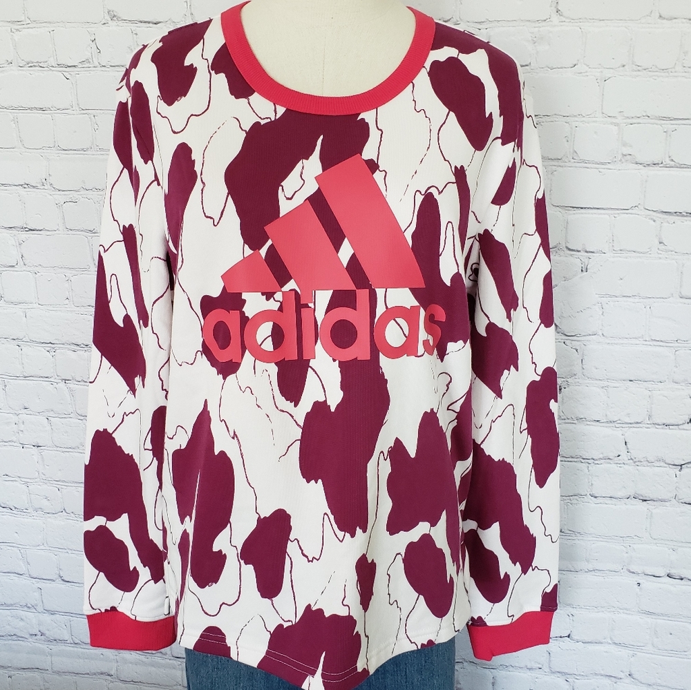 ADIDAS X Zoe Saldana U-4-U Long Sleeve Fleece Crew Sweatshirt--NWT--M